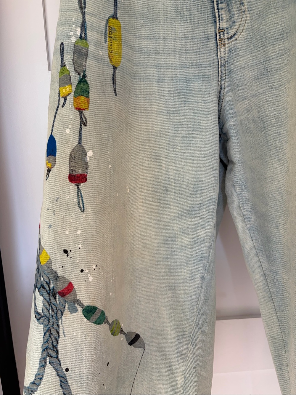Anthropologie Pilcro Hand‑Painted Nautical Jeans – Size 31 - Picture 8 of 8